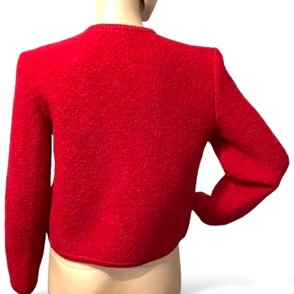 Lands End Women's Petite Vintage 100% Wool Button Front Blazer Cardigan Jacket - Picture 2 of 10